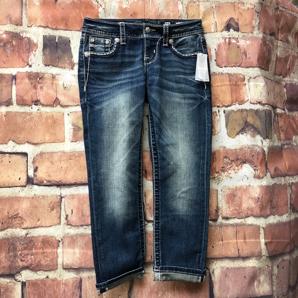 Miss Me Mid-Rise Cuffed Capris Jeans, Women’s NWT